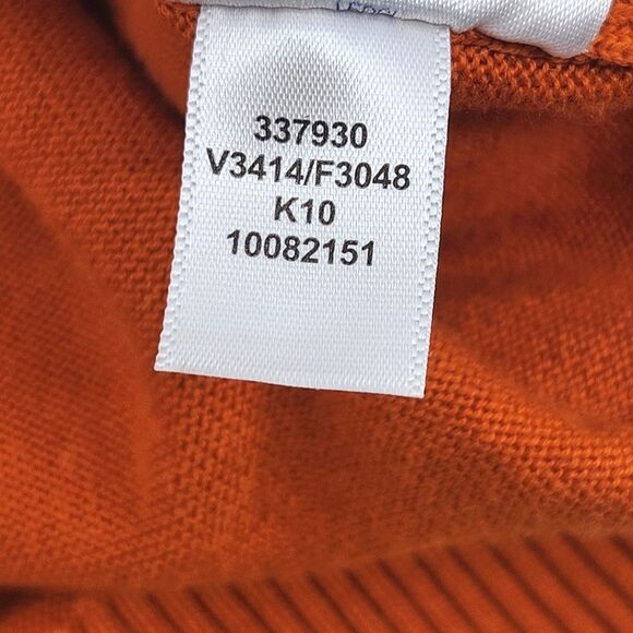 Lands' End Mens Sweater Size XXL Orange V-Neck 100% Cotton Fall Winter Cabincore - Picture 9 of 9